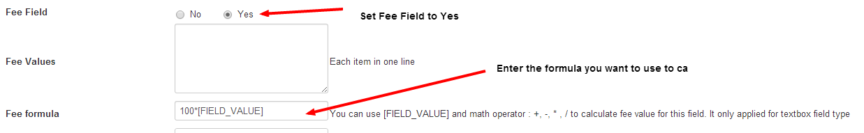 Textbox Custom Fee Field