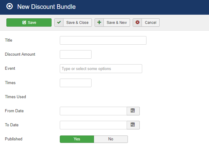 Add New Discount Bundle