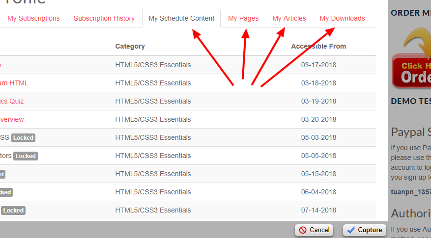 Access to restricted resources from profile