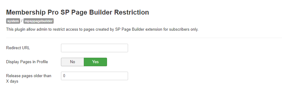 Plugin parameters