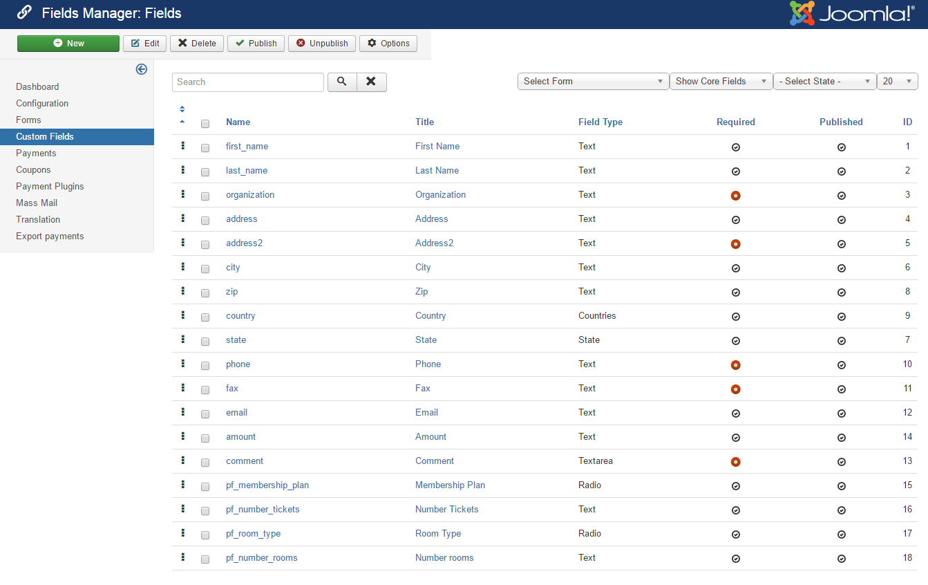 Custom Fields Management